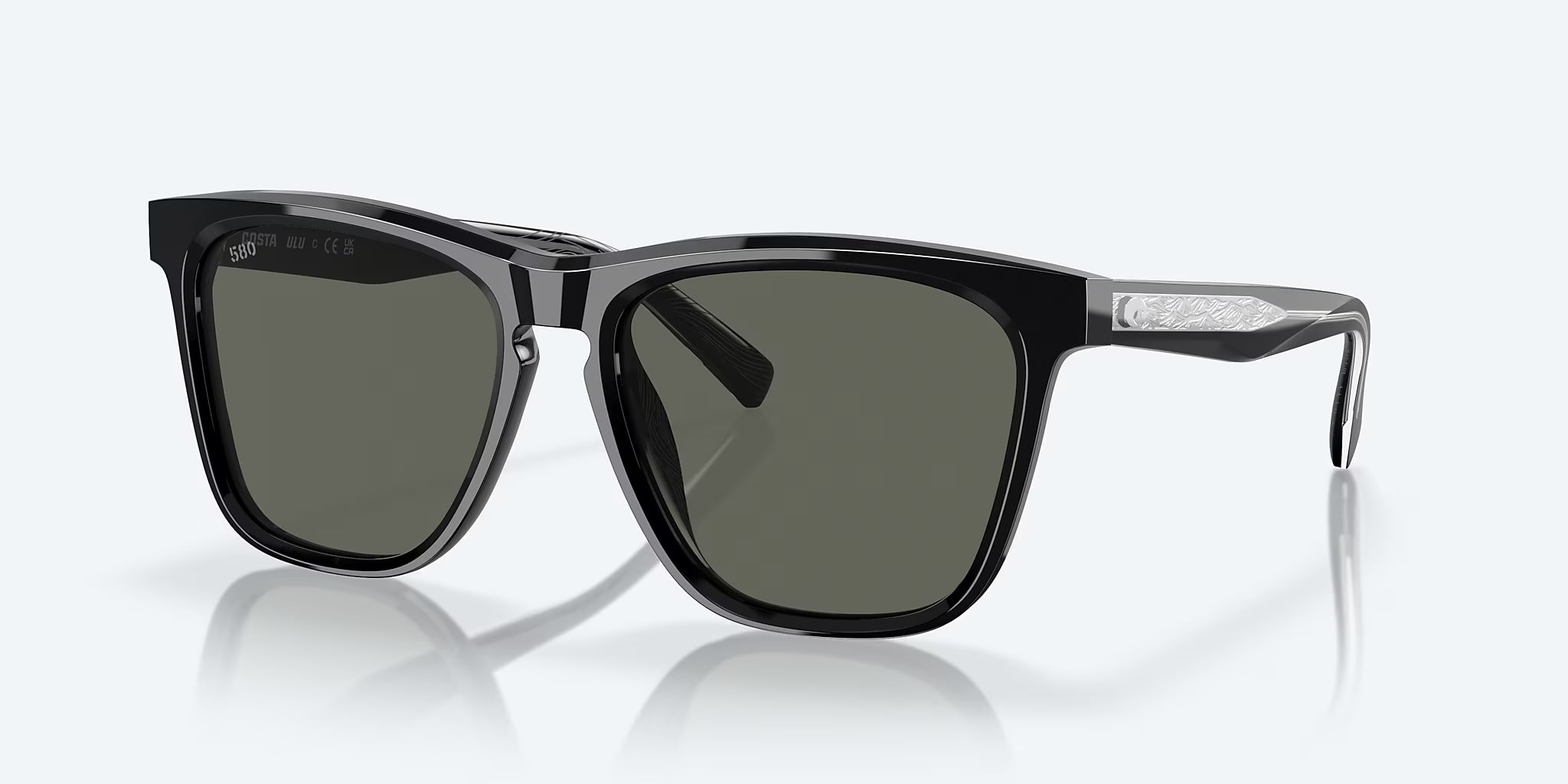 Costa Unisex Square Sunglasses – Black / Gray 580G