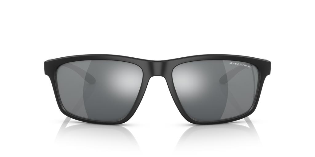 Armani Exchange Men’s Square Sunglasses – Transparent Grey/Blue Mirror