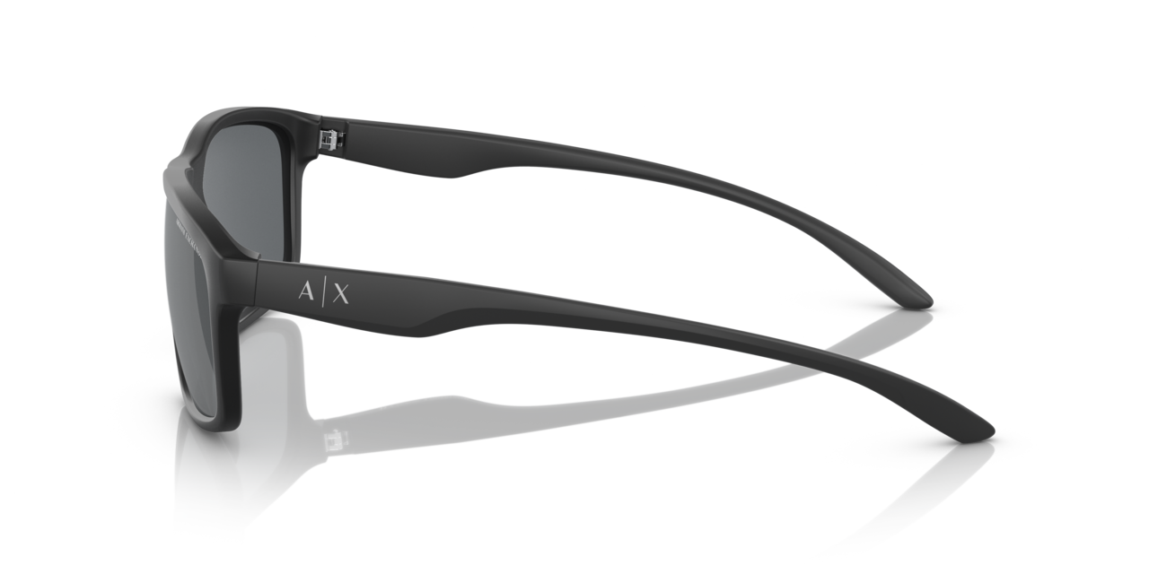 Armani Exchange Men’s Square Sunglasses – Transparent Grey/Blue Mirror