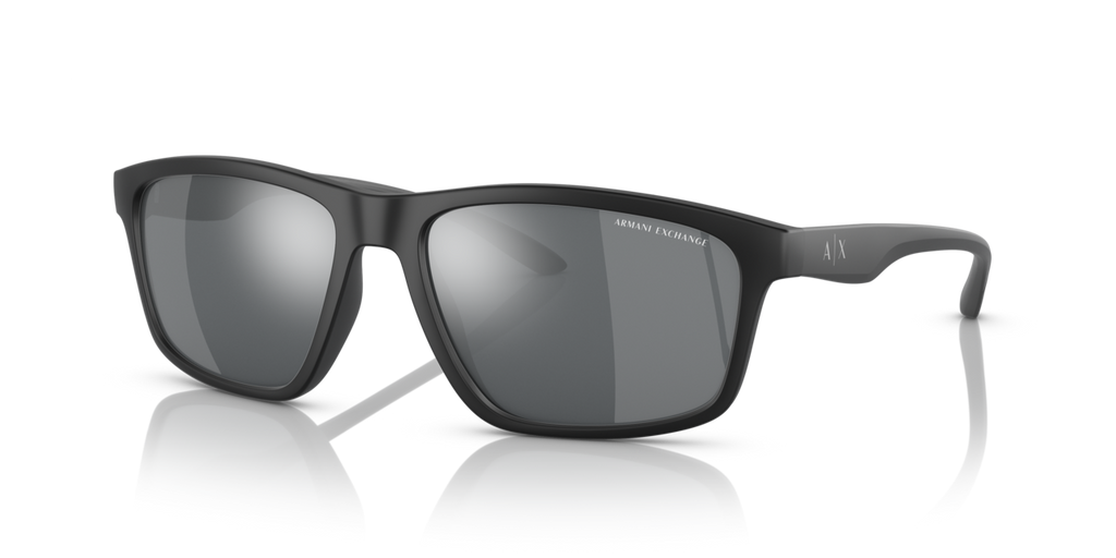 Armani Exchange Men’s Square Sunglasses – Transparent Grey/Blue Mirror