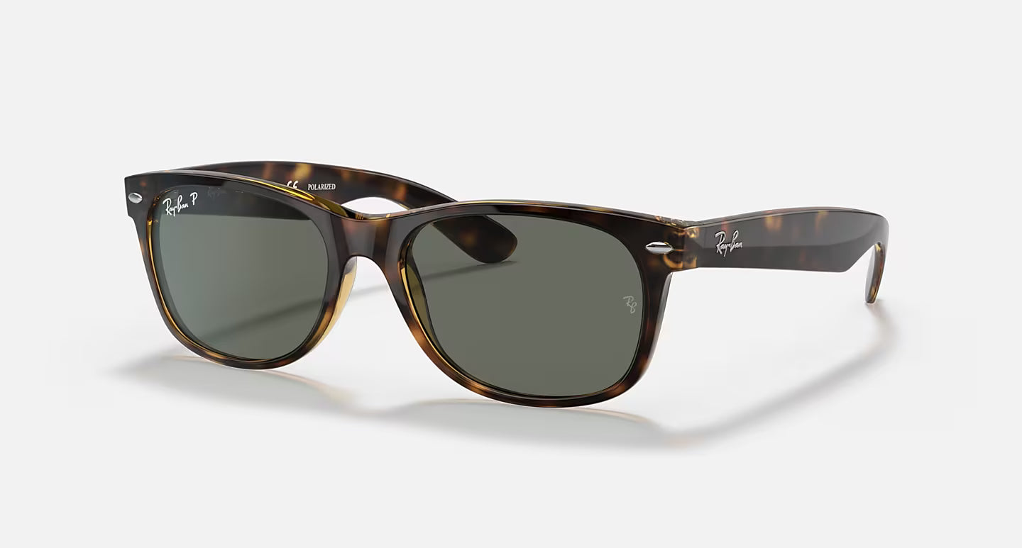 Ray-Ban Unisex New Wayfarer Sunglasses – Tortoise / Green