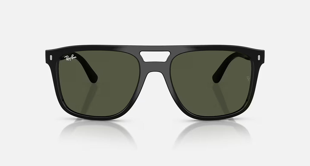 Ray-Ban Unisex Square Sunglasses – Black / G-15 Green
