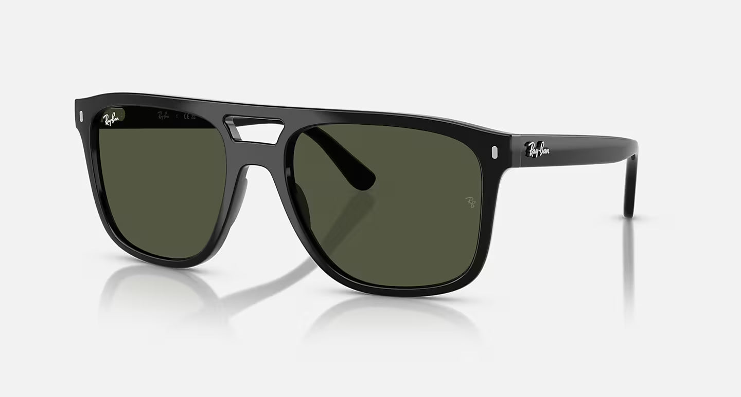 Ray-Ban Unisex Square Sunglasses – Black / G-15 Green