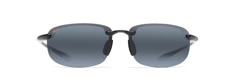 Maui Jim Unisex Rectangular Sunglasses – Gloss Black / Neutral Grey