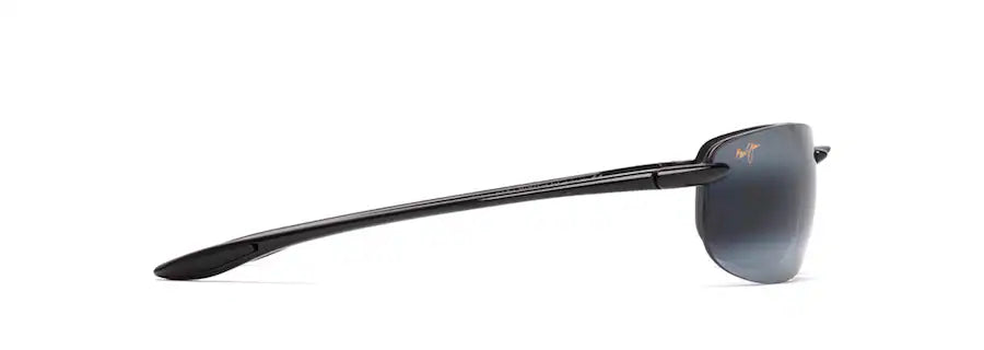 Maui Jim Unisex Rectangular Sunglasses – Gloss Black / Neutral Grey
