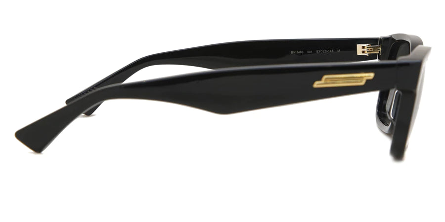 Bottega Veneta Unisex Rectangular Acetate Sunglasses – Black/Grey