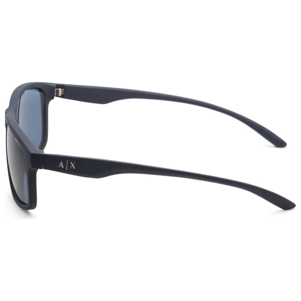 Armani Exchange Men’s Square Sunglasses – Matte Black/Mirrored Grey