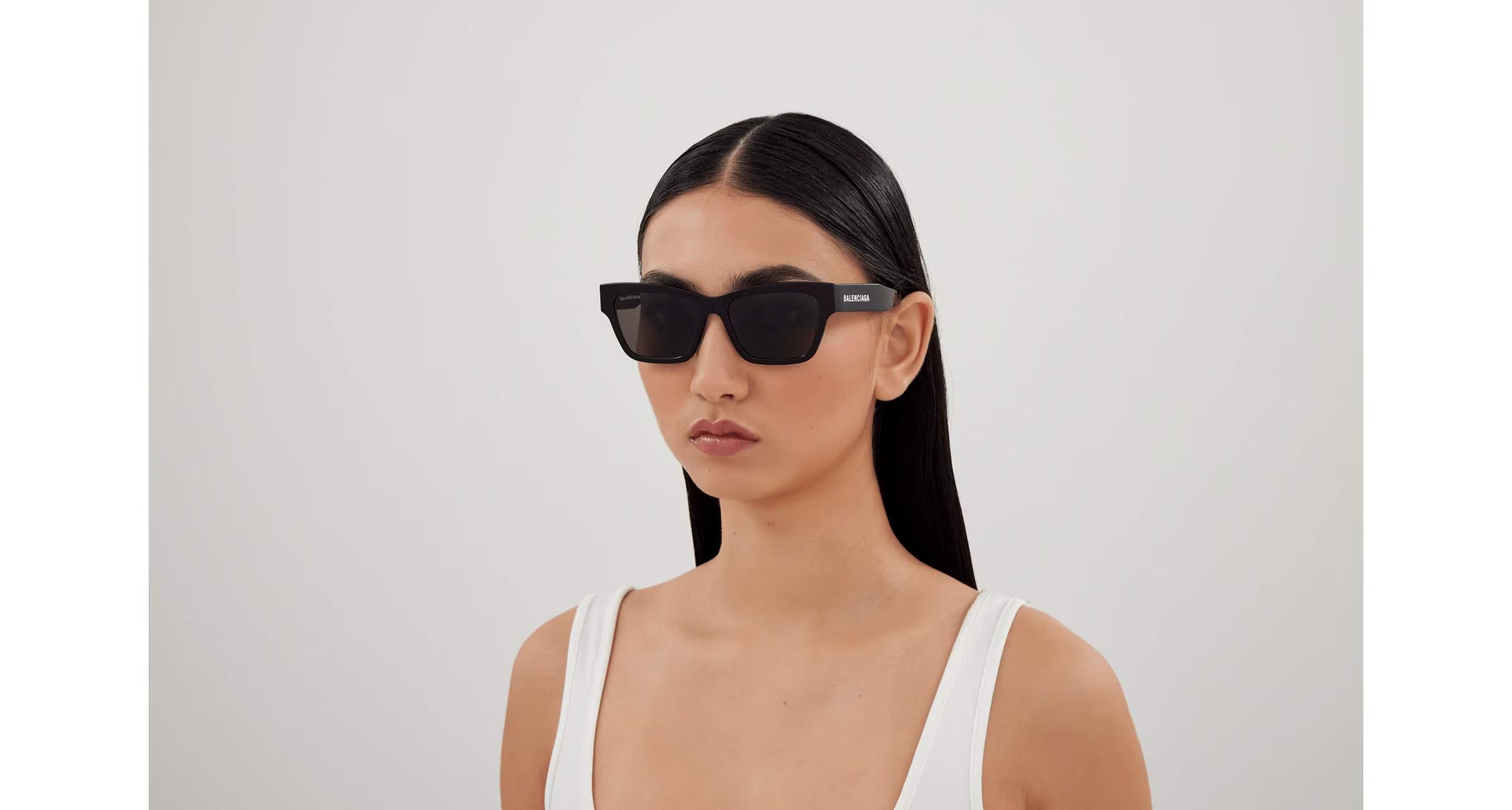Balenciaga Grey Square Ladies Sunglasses