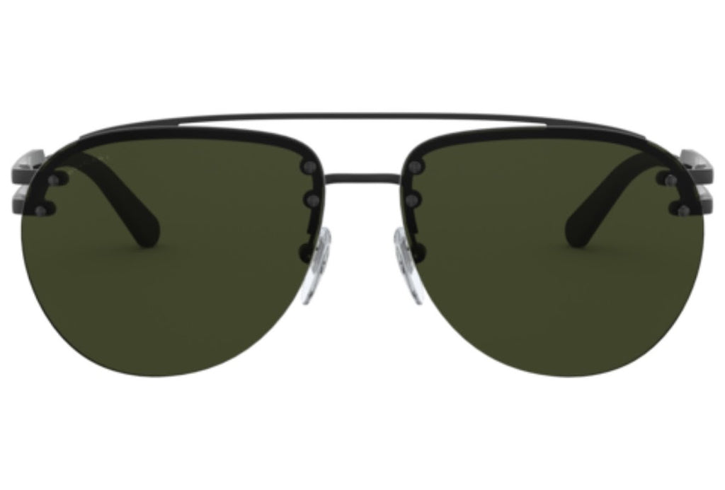 Bvlgari Men's Pilot Metal Sunglasses – Matte Black/Green Gradient