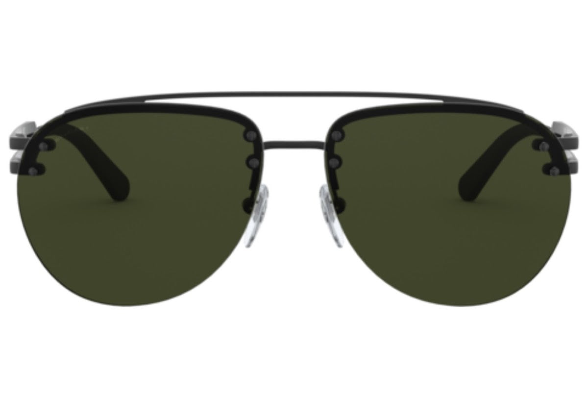 Bvlgari Men's Pilot Metal Sunglasses – Matte Black/Green Gradient