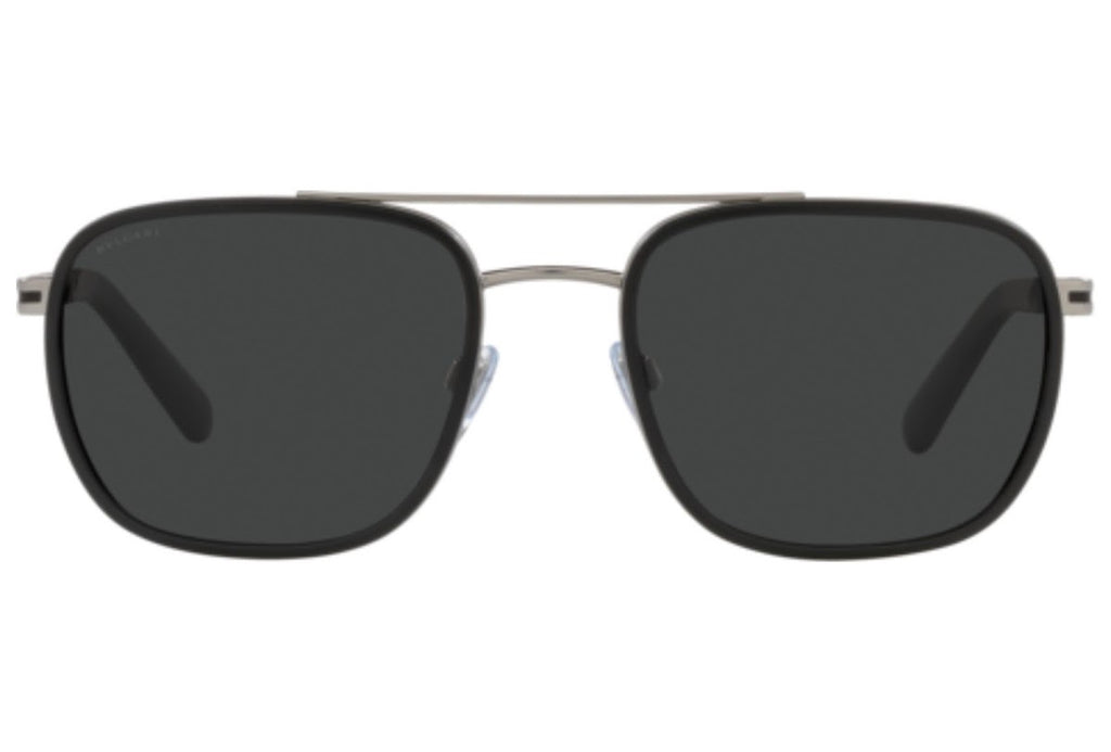 Bvlgari Men's Rectangular Metal Sunglasses – Matte Gunmetal/Polarized Grey