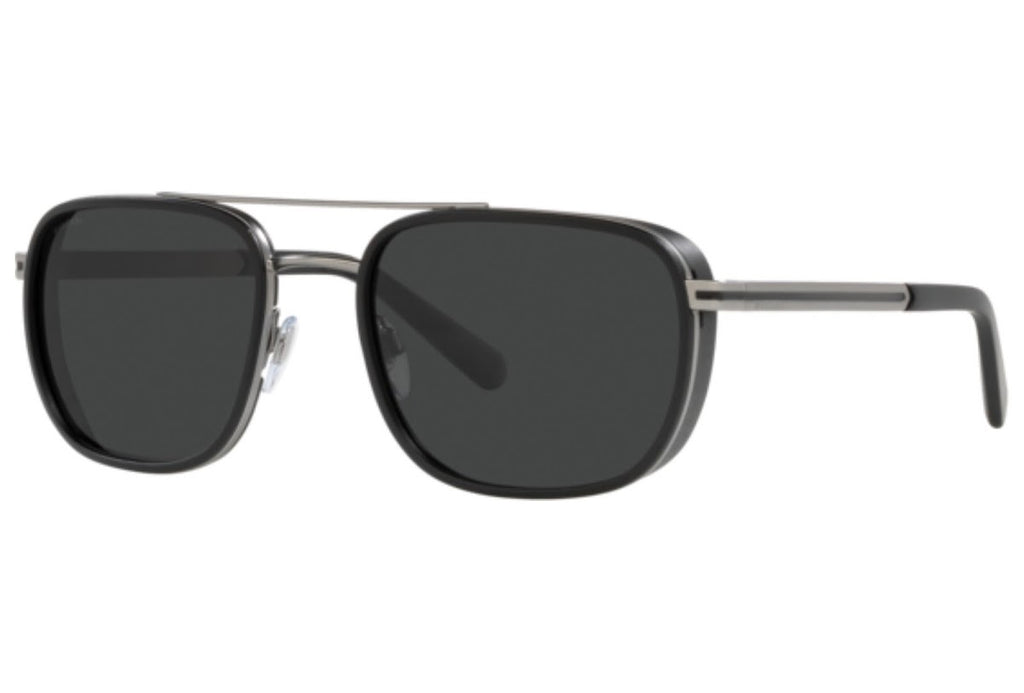 Bvlgari Men's Rectangular Metal Sunglasses – Matte Gunmetal/Polarized Grey