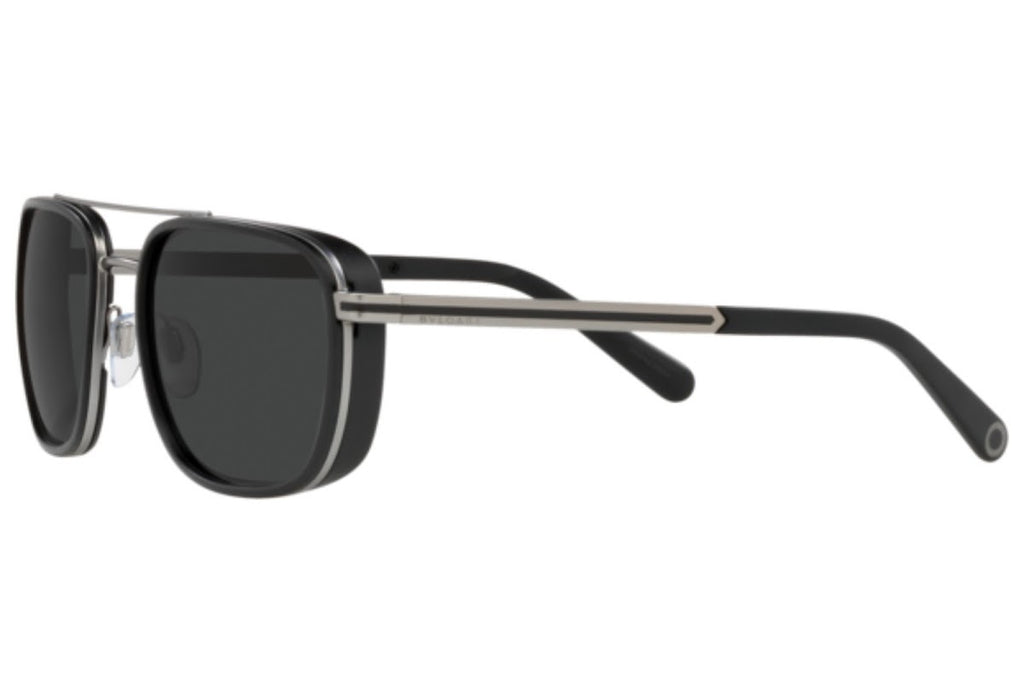 Bvlgari Men's Rectangular Metal Sunglasses – Matte Gunmetal/Polarized Grey