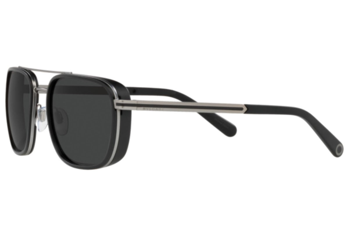 Bvlgari Men's Rectangular Metal Sunglasses – Matte Gunmetal/Polarized Grey