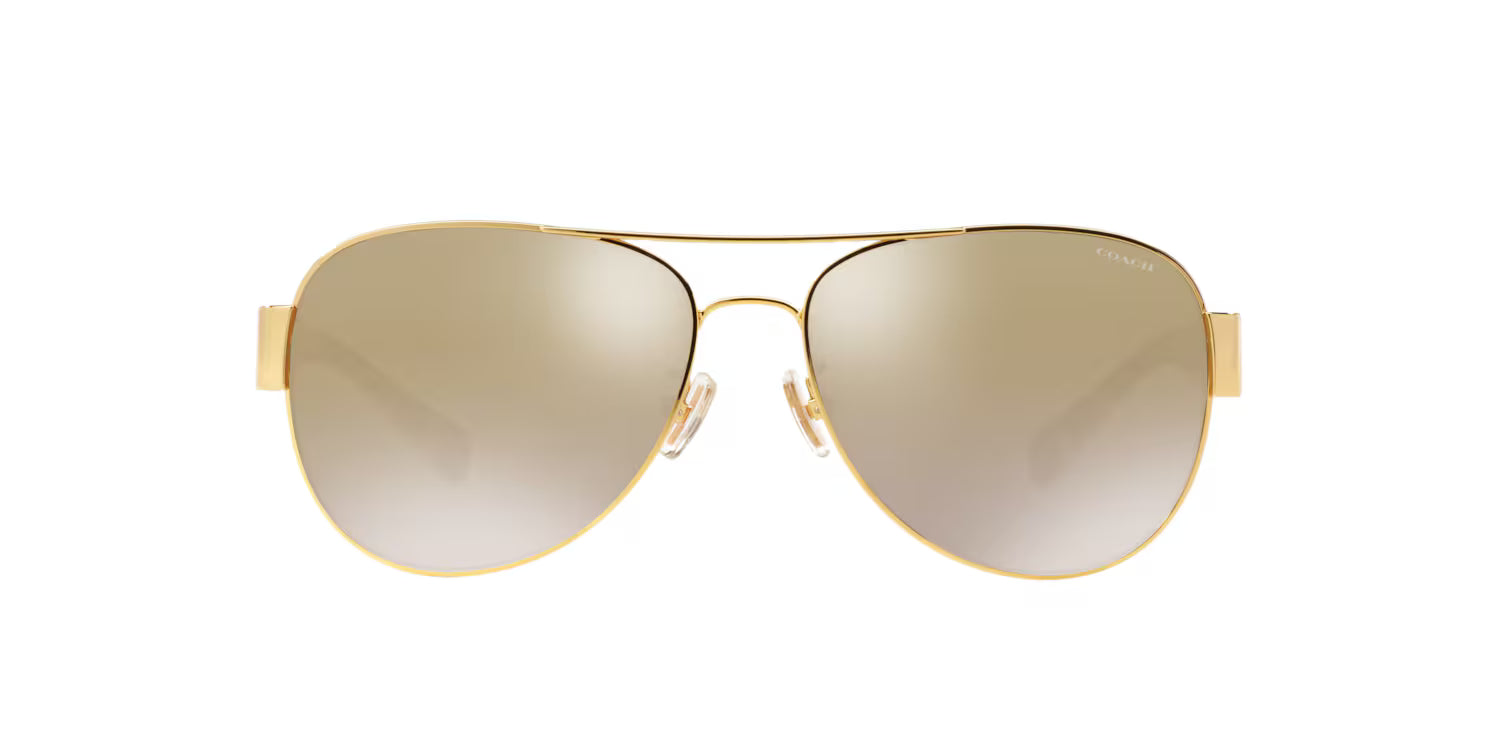 Coach Women’s Aviator Metal Sunglasses – Gold/Brown