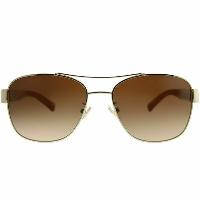 Coach Women’s Aviator Metal Sunglasses – Light Gold/Crystal Light Brown