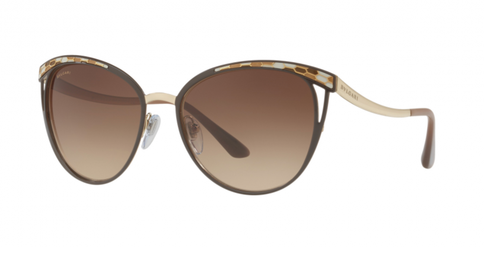 Bvlgari Women's Butterfly Metal Sunglasses – Matte Black/Grey Gradient