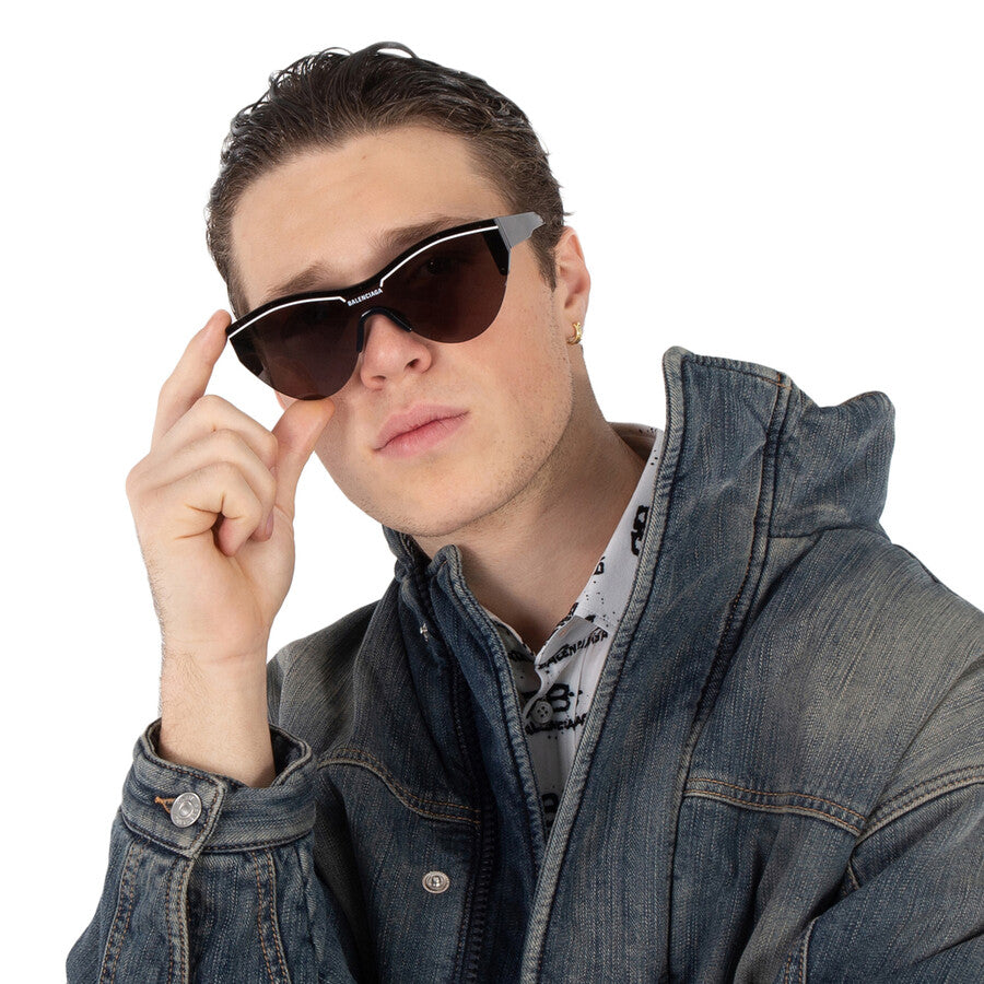 Balenciaga Unisex Oversized Rectangle Sunglasses – Black/Grey