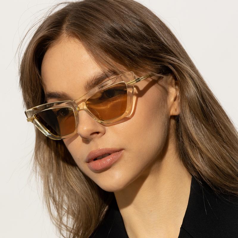 Bottega Veneta Yellow Cat Eye Sunglasses