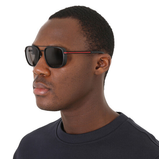 Bvlgari Men's Pilot Metal Sunglasses – Matte Black/Grey Mirror