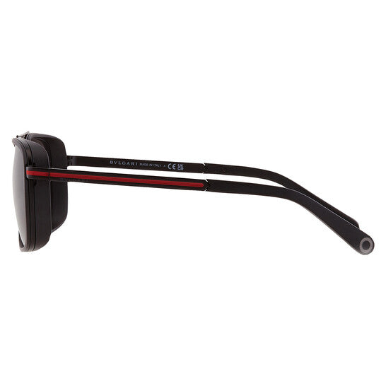 Bvlgari Men's Pilot Metal Sunglasses – Matte Black/Grey Mirror